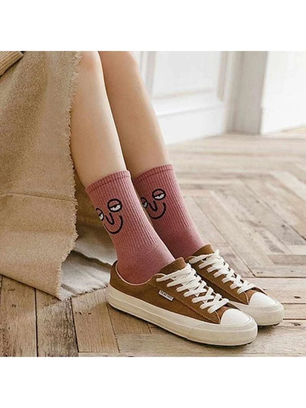 10-Pack Funny Emotion Crew Socks - Soft Cotton, 10 Unique Designs & Colors